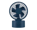 USB Desk Fan 3 Gears Strong Wind High Quality ABS Adjustable Table Fan for-Dark Blue