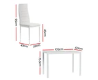 Artiss Dining Chairs and Table Dining Set 4 Chair Set Of 5 White