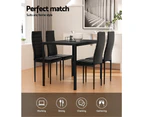 Artiss Dining Chairs and Table Dining Set 4 Chair Set Of 5 Black