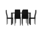 Artiss Dining Chairs and Table Dining Set 6 Chair Set Of 7 Black