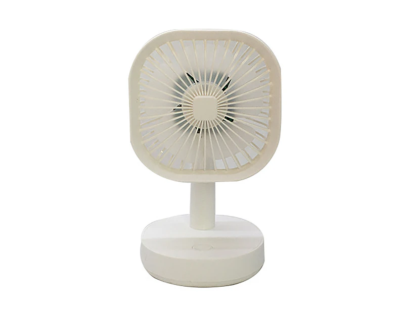 Mini Fan Silent Powerful Portable Fashion 3-speed Wind Desk Cooling Fan for Dorm-White-Square