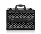 Portable Cosmetic Beauty Makeup Case Carry Bag Organiser Box Diamond AU Stock [Colour: Diamond Black]