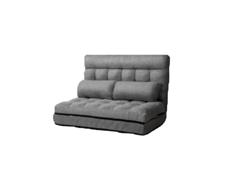 Floor Sofa Bed Lounge Recliner Folding 2 Seater Chaise Futon Chair Couch [Type: MODELA-Grey Fabric]