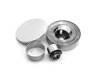 12pcs Round Stainless Steel Cake Biscuit Cookie Dough Cutter Mold Baking Tool