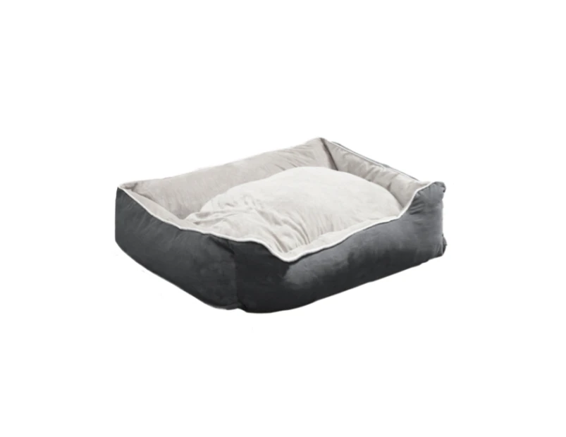 Dog Calming Bed Cat Puppy Sofa Cushion Removable Washable Cover Extra Large [Colour: GREY] [Size: XL: 90cm x 72cm x 29cm]