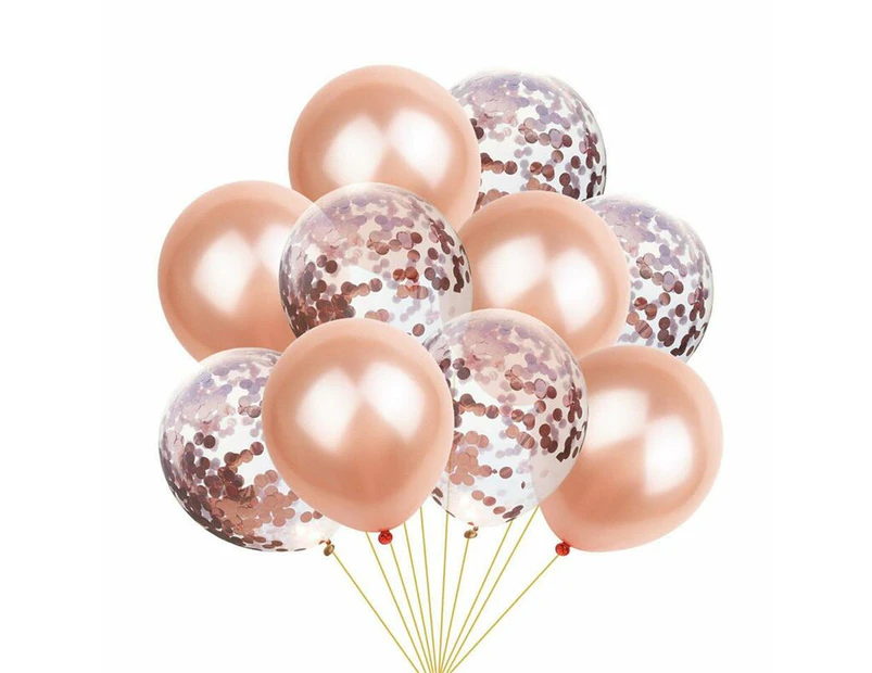 20Pcs Confetti Latex Balloons Set Balloon Birthday Wedding Party Decorations [Colour: Rose Gold & Rose Gold Confetti]