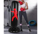 Inflatable Punching Bag, Free Standing Punching Bag Box Sport Stress Relief Boxing Target Heavy Training Fitness Sandbag-Black