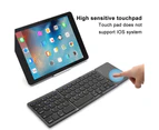 Three-fold Bluetooth Keyboard, Bluetooth Portable Mini Wireless Keyboard with Touchpad Mouse for Android, Windows, PC, Tablet,Black