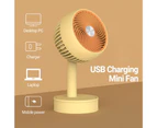 Cooling Fan Silent Natural Wind MIni Desk USB Charging Mini Fan  for Dormitory  -Yellow