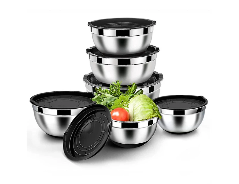 Mixing Bowl,stainless Steel Bowl Set With Lid,compatible With Cooking,baking