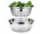 Stainless Steel Strainer And Mixing Bowl Set Stackable Bowls Set 26cm