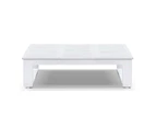 Outdoor Santorini 3+1+1 Aluminium Lounge Setting With Coffee Table - Outdoor Lounges - White with Olefin Light Grey Cushions