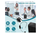 Wireless Personal Voice Amplifier with Portable Microphone Headset, 18W Rechargeable Microphone Speaker, Waterproof Bluetooth PA System Black