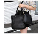 Handbag Women Shoulder Bag Handbags Carry Bag Women Large Elegant Designer Shoulder Bag Handle Bag Set 4 Pieces Set Black