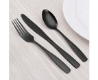 Matte Black Silverware Set, Satin Stainless Steel Cutlery Set, 5 Piece Cutlery Set, Kitchen Utensils, Dishwasher Safe