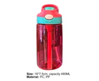 480ml Leakproof Straw Cup Anti-fall PP Camping Sports Water Cup for-Red