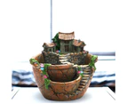 Planter Flower Plant Pots Fairy Garden Pot with Sweet House - Succulent Garden Flower Pot Decoration in Hanging Garden (Orange)