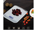 5kg/1g Digital Stainless Steel Kitchen Scale Multifunction Food Scale for Home Kitchen without Battery (Silver)