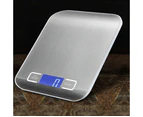 5kg/1g Digital Stainless Steel Kitchen Scale Multifunction Food Scale for Home Kitchen without Battery (Silver)