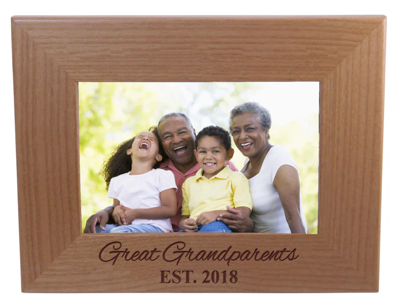 Great Grandparents EST 2018 10cm x 15cm Wood Picture Frame