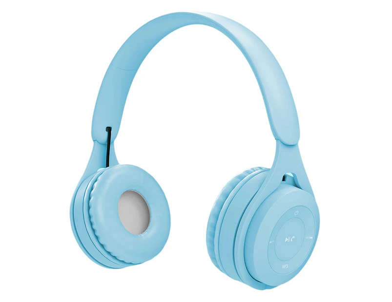 Polaris Y08 Wireless Bluetooth-compatible HiFi Stereo Over Ear Headphone Headset with Microphone-Blue