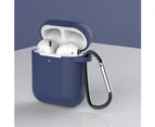 Polaris Silicone Mini Earphone Protective Case Storage Box with Lanyard for Air-Pods 1 2-White