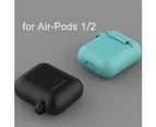 Polaris Silicone Mini Earphone Protective Case Storage Box with Lanyard for Air-Pods 1 2-Mint Green
