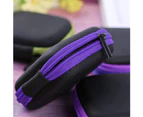 Polaris Square Mini Universal Zipper Earphone Cable Data Cord Storage Bag Case Pouch-Purple