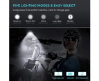 1000 Lumen USB Rechargeable Bike Light Set, 3 LED Bike Headlamp Super Bright Headlight IPX5 Waterpro