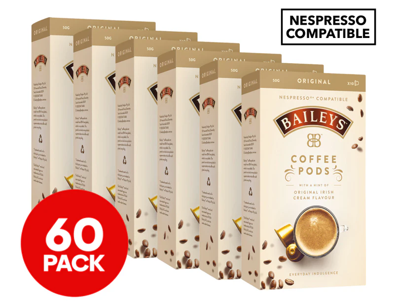 6 x Baileys Original Nespresso Compatible Coffee Pods 10-Pack