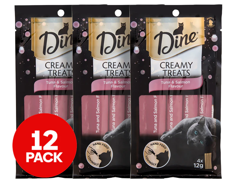 3 x Dine Creamy Treats Tuna & Salmon Flavour 4pk