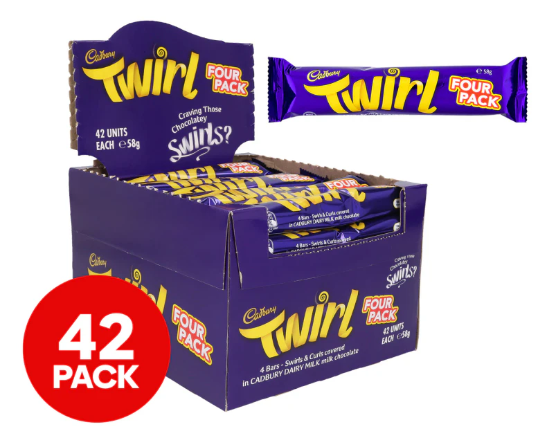 42 x 4pk Cadbury Twirl 58g