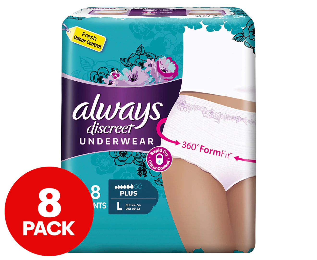 Always Discreet Night Underwear Large Pants 8