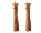 Wooden Pepper Grinder Set Acacia Refillable Tableware Large Salt Pepper Grinder 10" Square Color Box