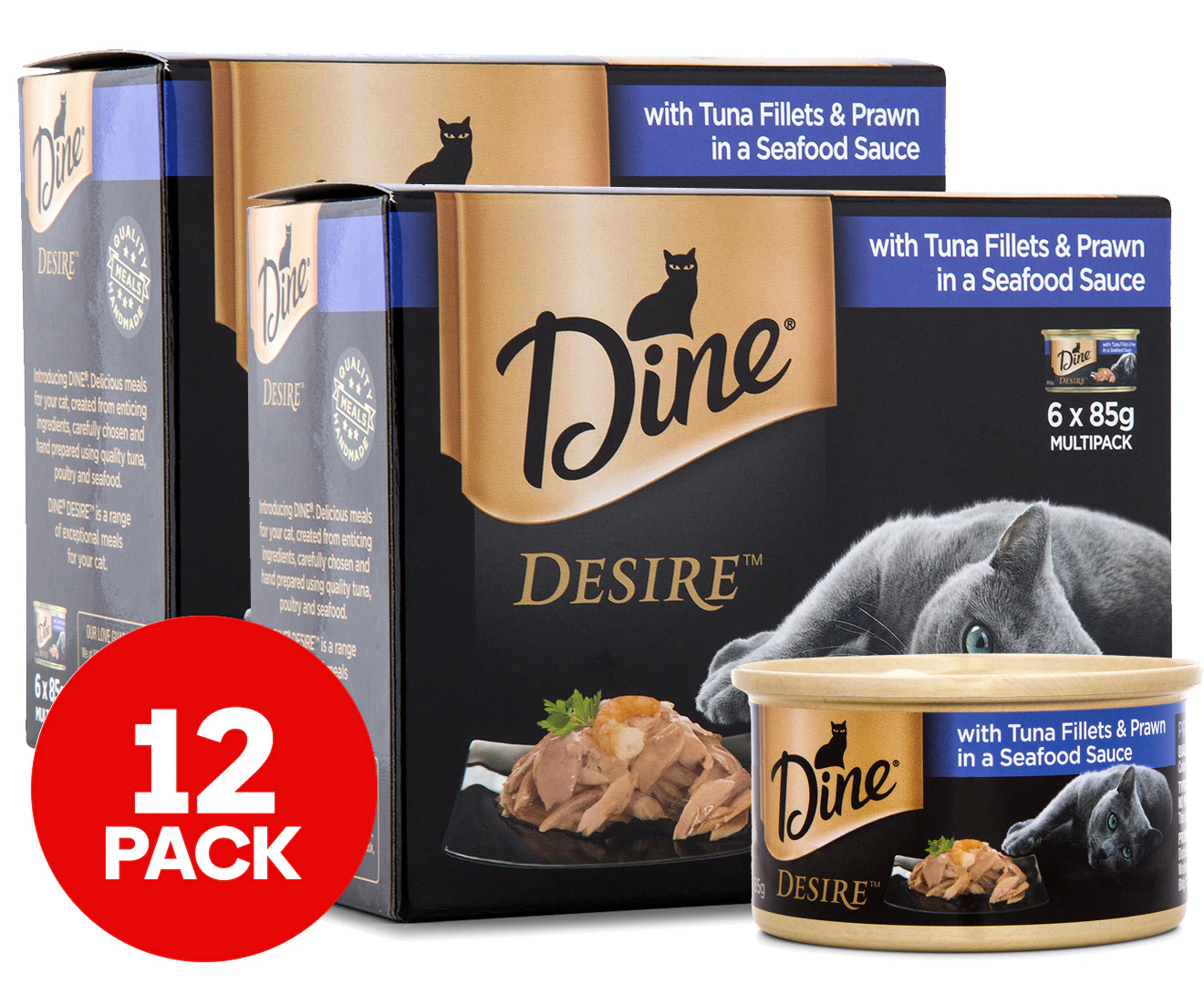 2 x Dine Desire Tuna & Prawn 6pk