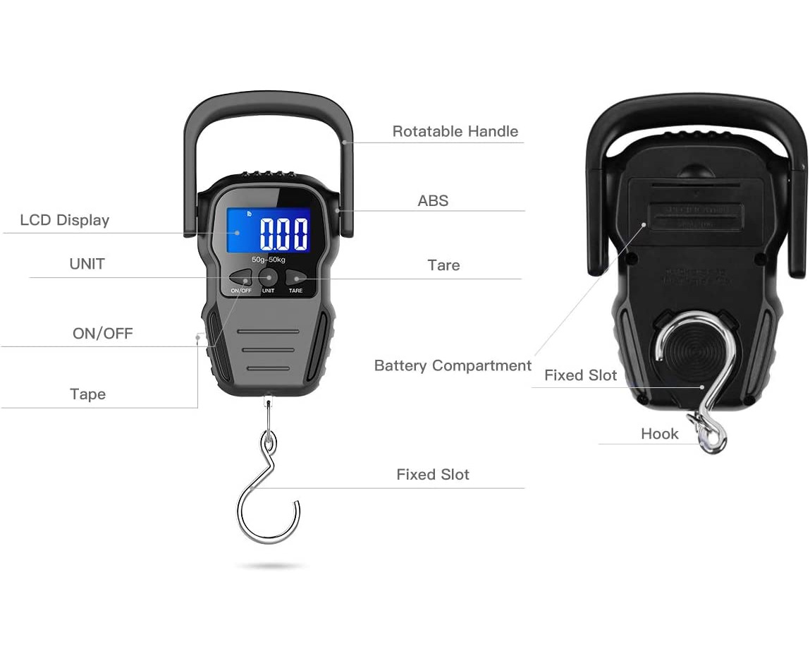Electronic Luggage Scalelcd Digital Portable Electronic Fishing
