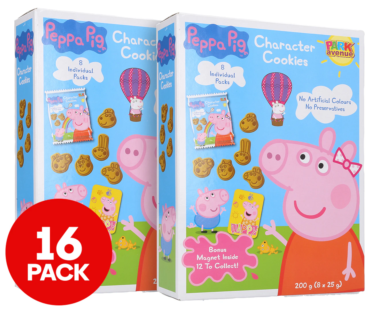 2 x Park Avenue Peppa Pig Character Cookies 8pk