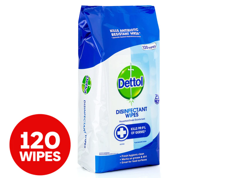 Dettol Antibacterial Disinfectant Cleaning Wipes Fresh 120pk