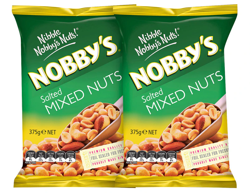 2 x Nobby's Salted Mixed Nuts 375g