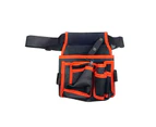 Multiple Pockets High Capacity Adjustable Buckle Waist Bag Electrician Hardware Portable Thickening Tool Belt Pouch Workshop Equipment-Red