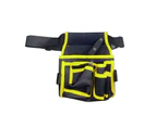 Multiple Pockets High Capacity Adjustable Buckle Waist Bag Electrician Hardware Portable Thickening Tool Belt Pouch Workshop Equipment-Yellow