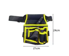 Multiple Pockets High Capacity Adjustable Buckle Waist Bag Electrician Hardware Portable Thickening Tool Belt Pouch Workshop Equipment-Yellow