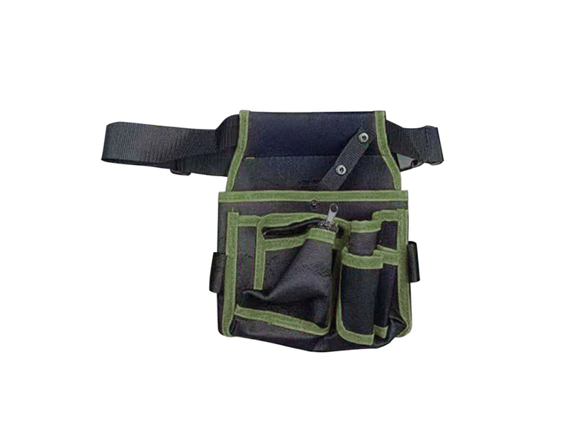 Multiple Pockets High Capacity Adjustable Buckle Waist Bag Electrician Hardware Portable Thickening Tool Belt Pouch Workshop Equipment-Green