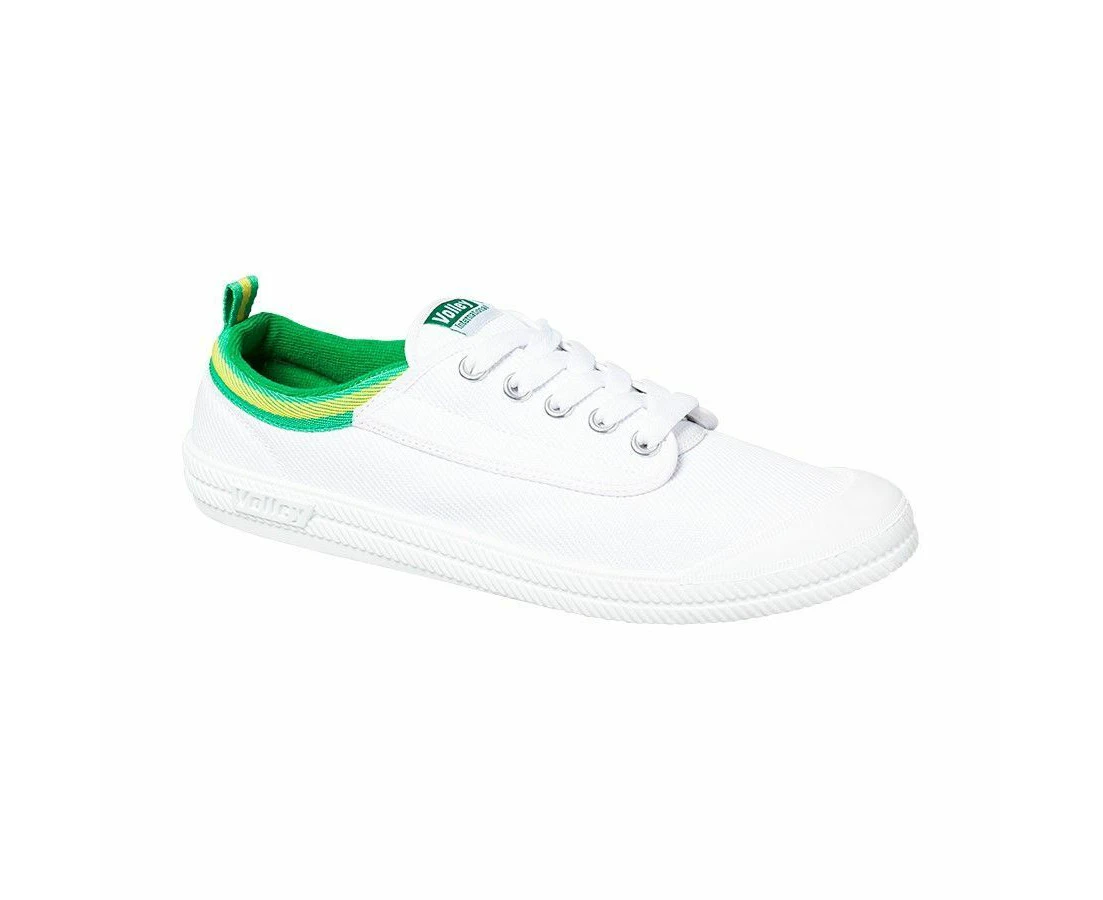 Mens Dunlop Volley International Volleys Sneakers Casual Canvas Lace Shoes Canvas - White/Green/Gold