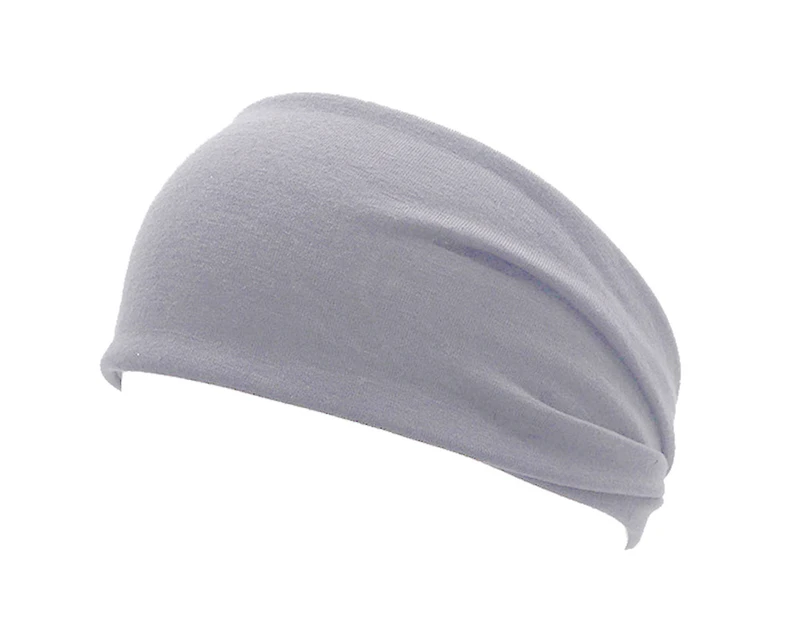 Sport Headband Soft Texture Moisture Wicking Elastic Band Summer Sport Hair Band for Running - Light Grey
