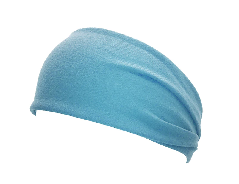 Sport Headband Soft Texture Moisture Wicking Elastic Band Summer Sport Hair Band for Running - Sky Blue