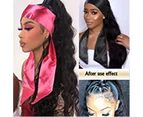 Stain Edge Laying Scarf Wrap For Lace Front Wigs,56 X 4 Inches Soft And Comfort Headband for Women Makeup,Facial,Sport - Red