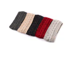 Warmer Headband Women Winter Cable Knit Headband - Beige+black color dot