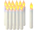 Set Of 12 Led Taper Candles, Flameless Table Candles, Battery Operated Candles