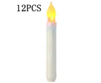 Set Of 12 Led Taper Candles, Flameless Table Candles, Battery Operated Candles